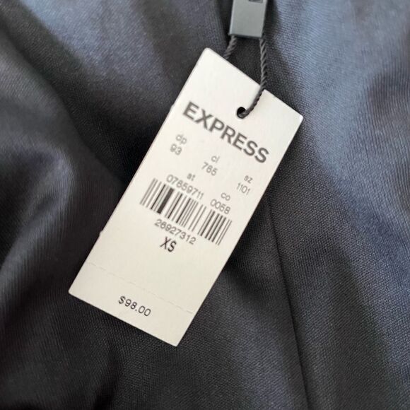 New with tags Express Black Sequined/Pleated High Waisted Midi Skirt Size XS. - Picture 10 of 11